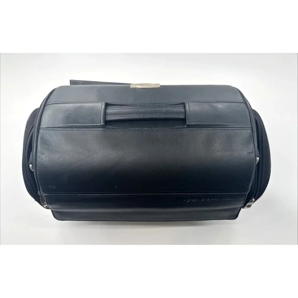 Kuryakyn Black Leather Motorcycle Tour Trunk Roll Bag Hard Case 4142 No Strap